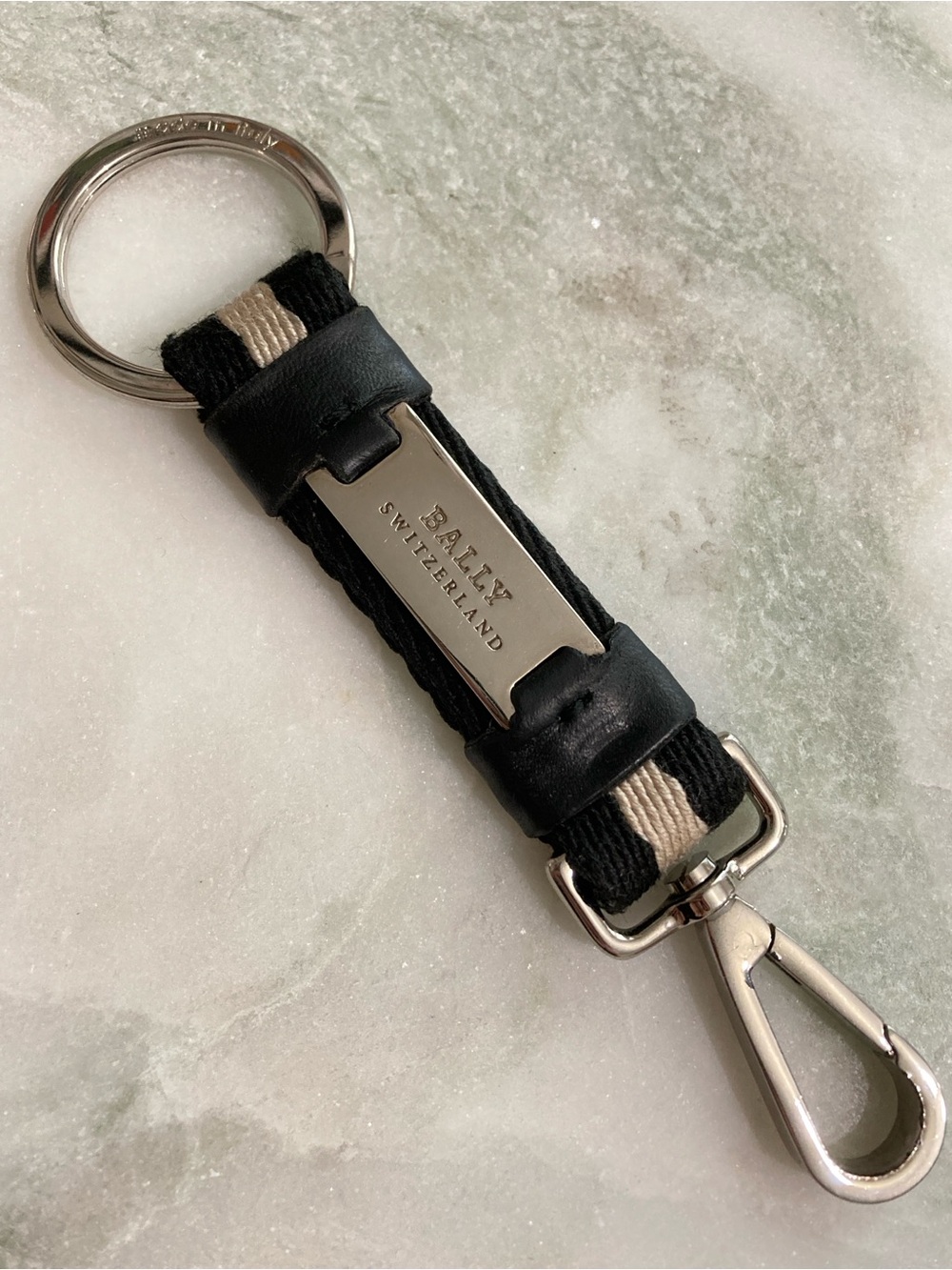 Bally Switzerland Keychain Leather Canvas